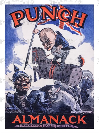 WWI British cartoon by F. H. Townsend for the 1915 Punch