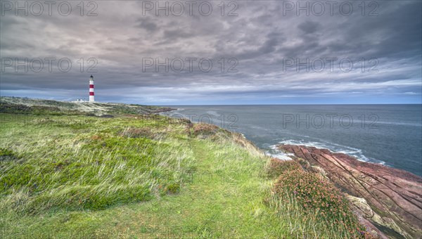 Tarbat Ness Lighthouse with cloudy sky