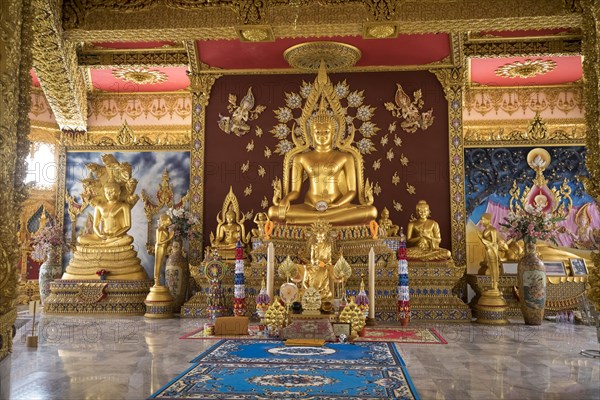 Interior altar in the temple pagoda of the Sri Chai Mongkol Grand Pagoda temple complex