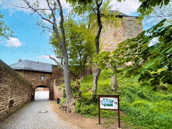 View of historic lower outer castle gate from the 14th century Entrance to kennel small outer castle courtyard