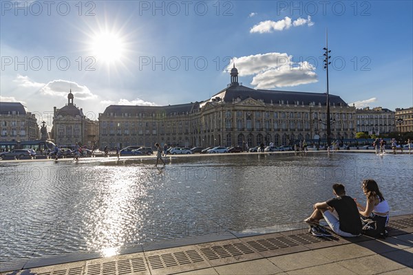 Reflection pool Miroir d eau at Place de la Bourse