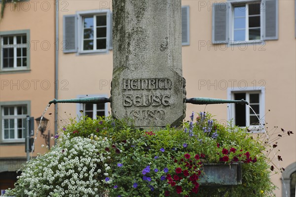 Detail of the Heinrich Seuse fountain on the market square