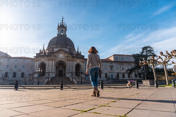 A young tourist in the Sanctuary of Loyola