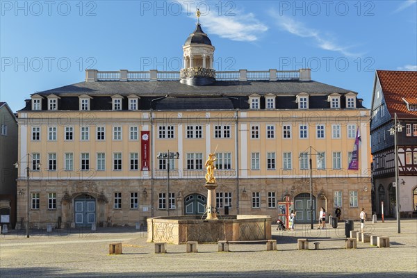 Georgsbrunnen with city castle at the market place