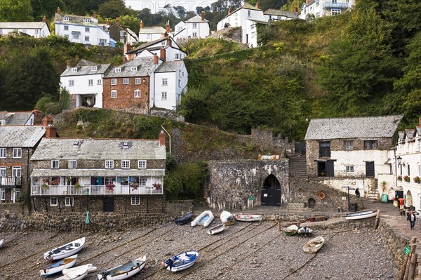 The steep incline down to this pretty little harbour