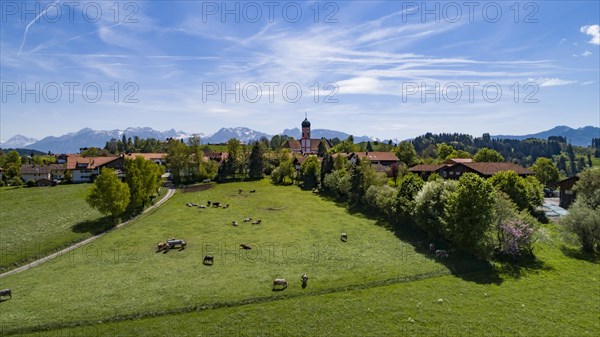 View of the village of Seeg in the Allgaeu