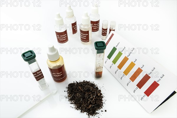 Soil Testing Kit with chemicals for testing potassium