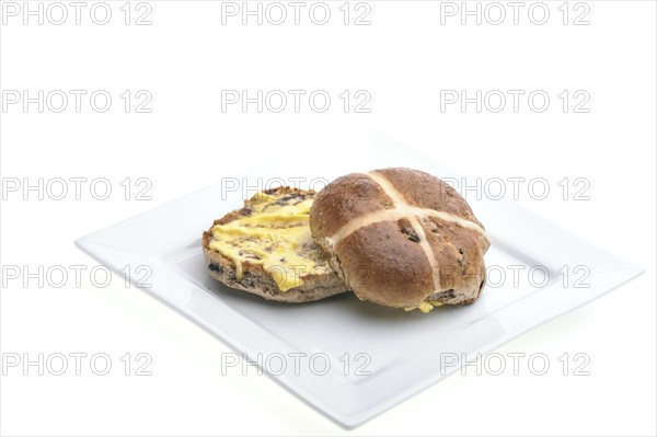 Hot cross bun on a square