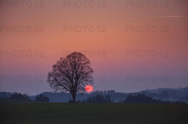 Sunset in the foothills of the Alps in Allgaeu