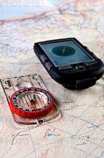 A magnetic compass and a GPS unit