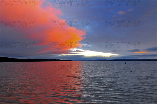 Evening clouds at the Lake Ammer