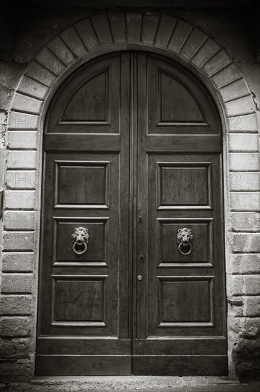 Doorway along cobbled street