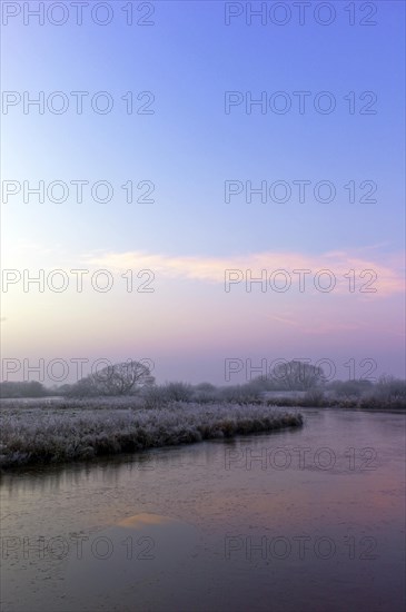 Sunrise in the Breites Wasser nature reserve in Worpswede