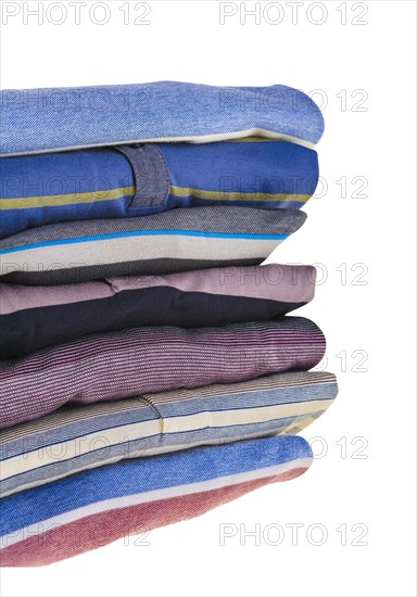 Stack of freshly laundered polo shirts