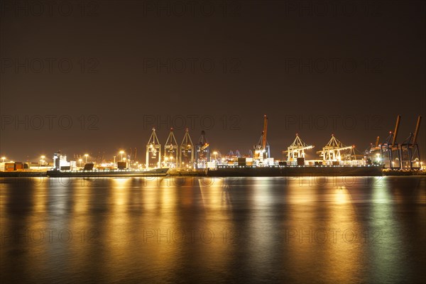 Container port by night