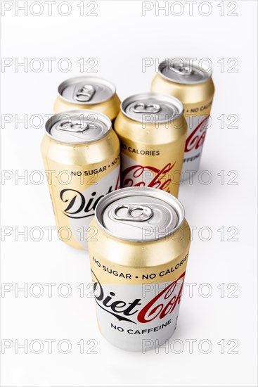 Cans of diet coca cola