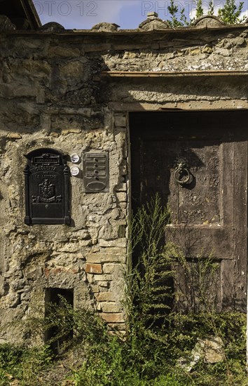 Doorway along narrow street