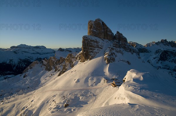 View of the Rifugio Averau in the Dolomites