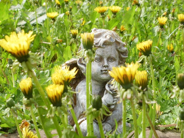 Angel figure in a meadow