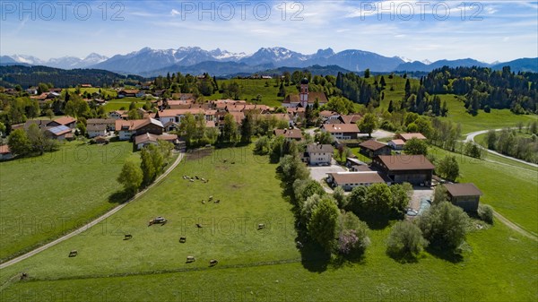 View of the village of Seeg in the Allgaeu