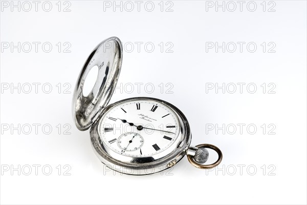 Silver half hunter pocket watch