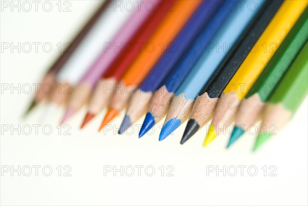 Row of coloured pencils