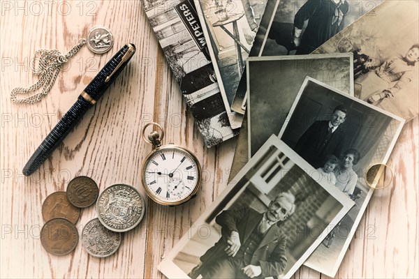 Old family photographs and some collectable items