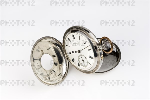 Silver half hunter pocket watch