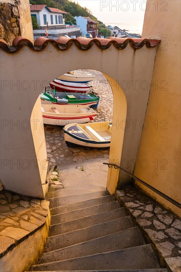 Arch next to the fishing port of the town of Guethary in the province of Lapurdi