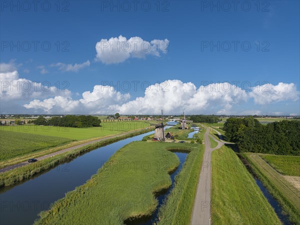 Aerial view with the windmills Strijkmolen