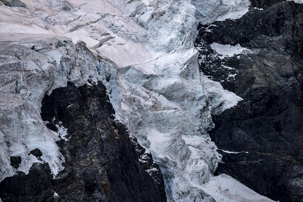 Detail of the Morteratsch Glacier in Bernina Group