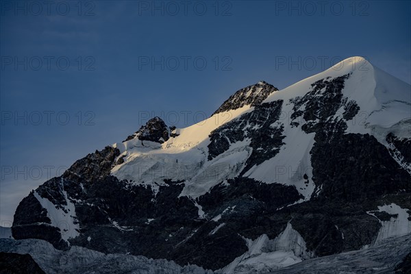 Piz Rosegg with Rosegg glacier at blue hour