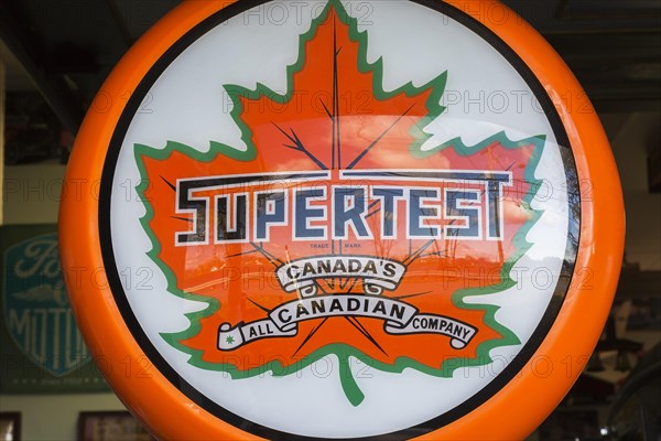 Supertest logo on vintage gas pump sign