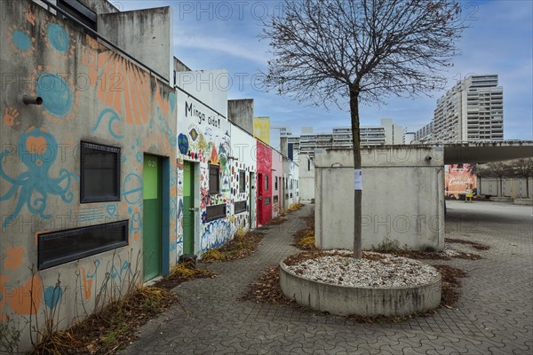 Murals in the former Olympic Village