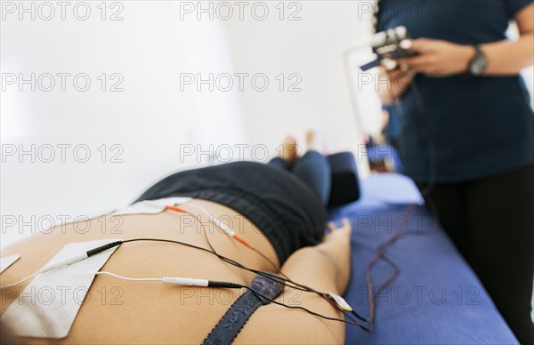 Electrode treatment to patient lying down