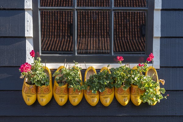 Facade with Dutch clogs in the Zaanse Schans open-air museum