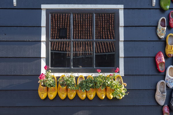 Facade with Dutch clogs in the Zaanse Schans open-air museum