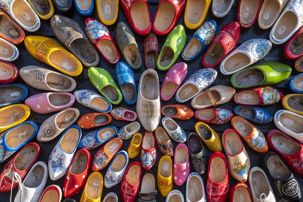 Detail with Dutch clogs in the Open Air Museum Zaanse Schans