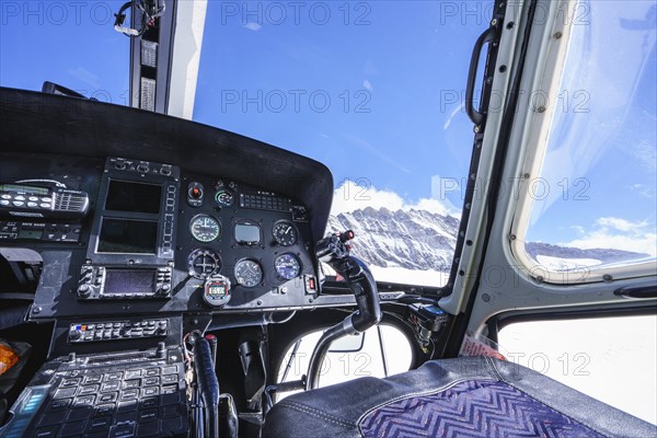 Cockpit inside of helicopter