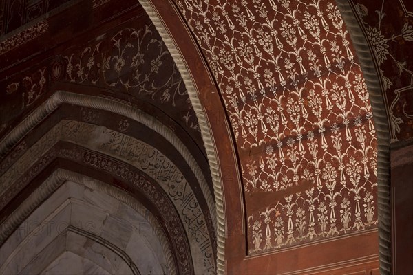 Interior of the mosque located in the Taj Mahal complex