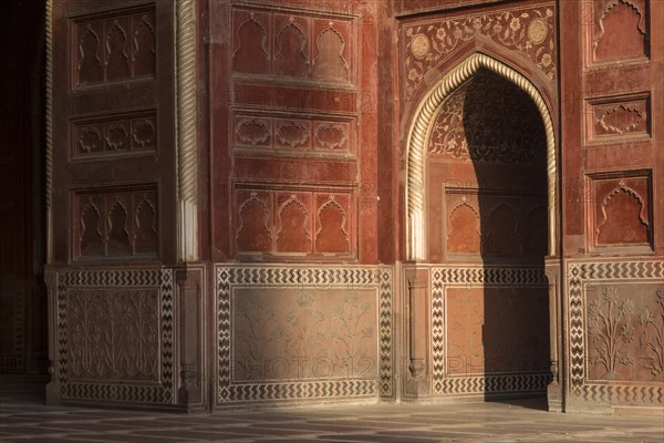 Interior of the mosque located in the Taj Mahal complex