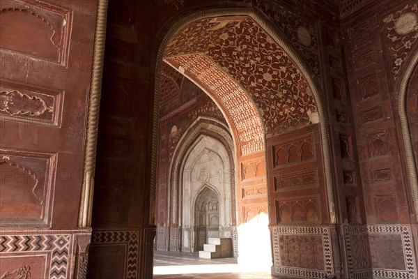 Interior of the mosque located in the Taj Mahal complex