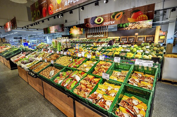 Fruit and vegetable department in the wholesale market