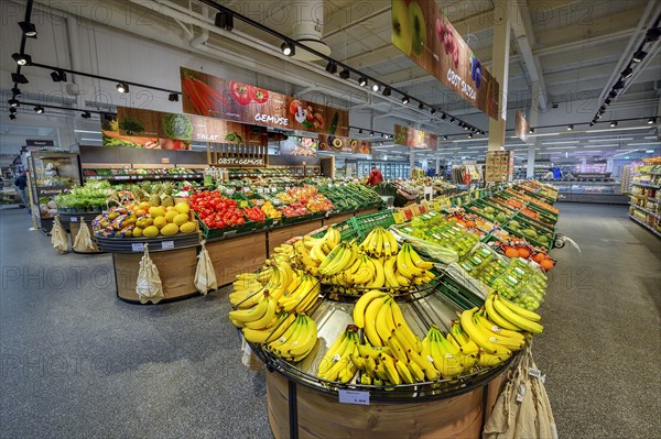 Fruit and vegetable department in the wholesale market