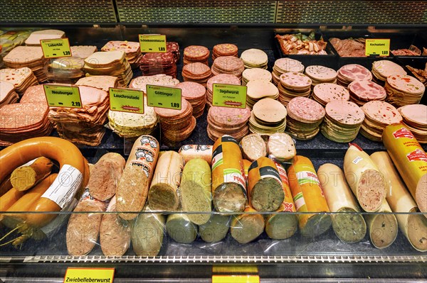 Sausage counter in the wholesale market