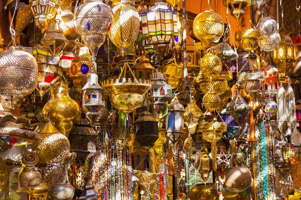 Colorful lamps on the souk