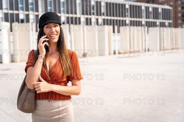 A businesswoman outside the office