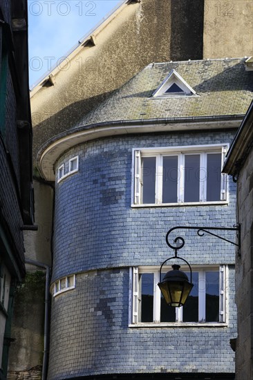 Slate-covered house facade