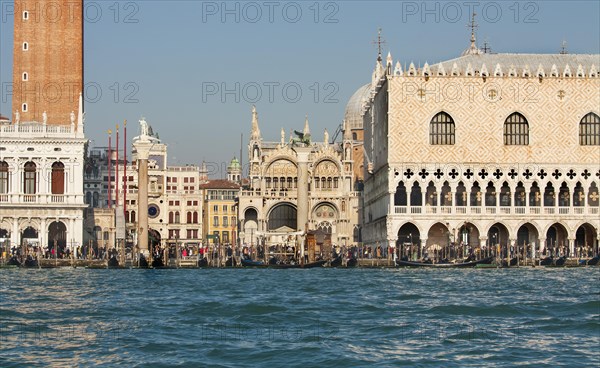 Doges palace and St Marco tower from water