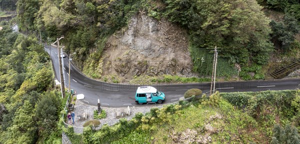 VW bus on a road